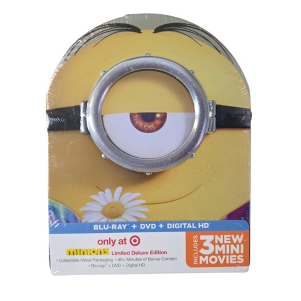 Minions Target Limited Deluxe Edition w/ 3 Mini Movies Steelcase Blu-ray DVD